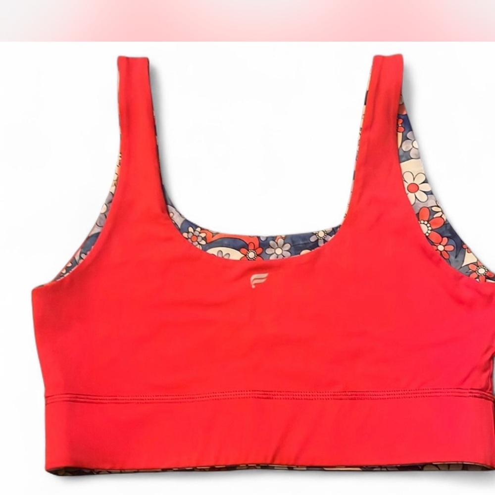 Fabletics Red Floral Sports Bra